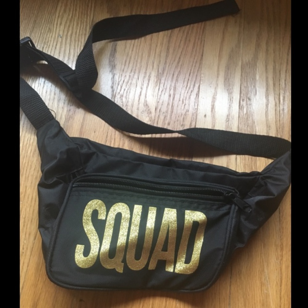 Bridesmaid “squad” black and gold fanny pack